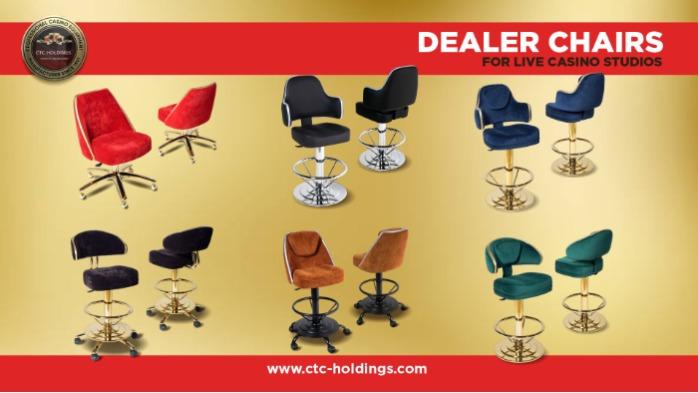 Dealer chairs for live casino studios