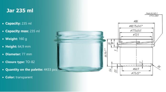 Glass jars 235 ml