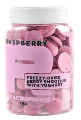 Freezy-dried raspberry with yogurt