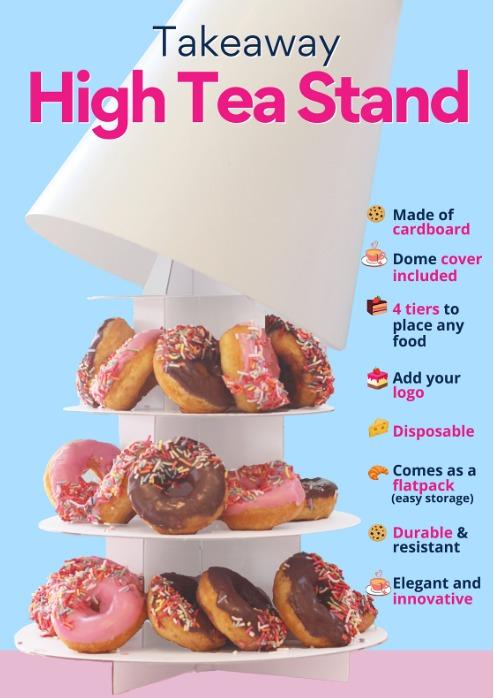 Disposable Takeaway High Tea Stand With Hood Cover Takeaway High Tea Stand To Serve And Present Food Top Shelf Concepts Australia