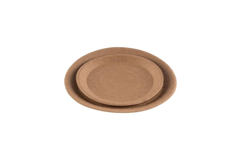 brown kraft paper plates