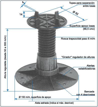 Soportes regulables para terrazas